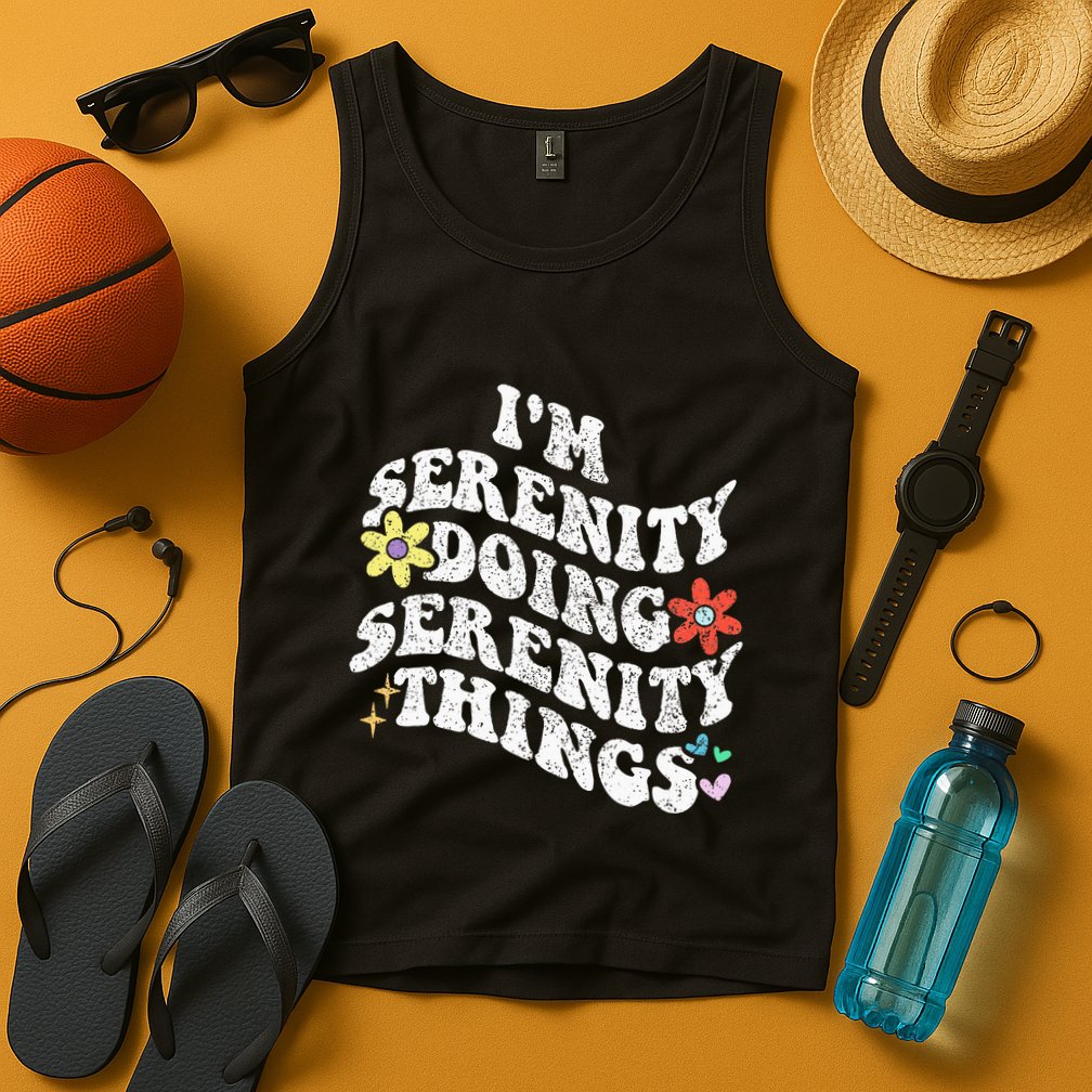 Retro Groovy Im Serenity Doing Serenity Things Funny Tank Top