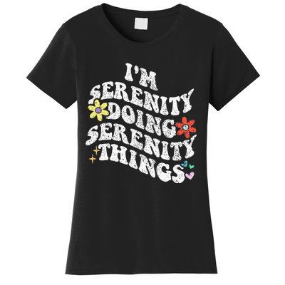 Retro Groovy Im Serenity Doing Serenity Things Funny Women's T-Shirt