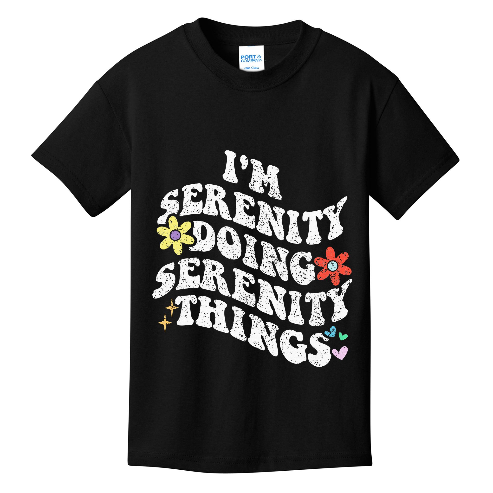 Retro Groovy Im Serenity Doing Serenity Things Funny Kids T-Shirt