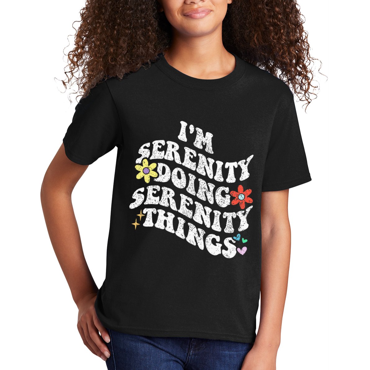 Retro Groovy Im Serenity Doing Serenity Things Funny Kids T-Shirt