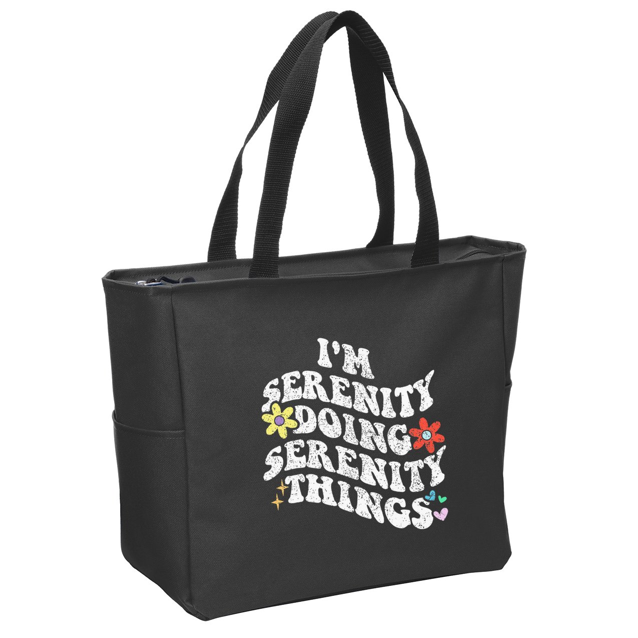 Retro Groovy Im Serenity Doing Serenity Things Funny Zip Tote Bag