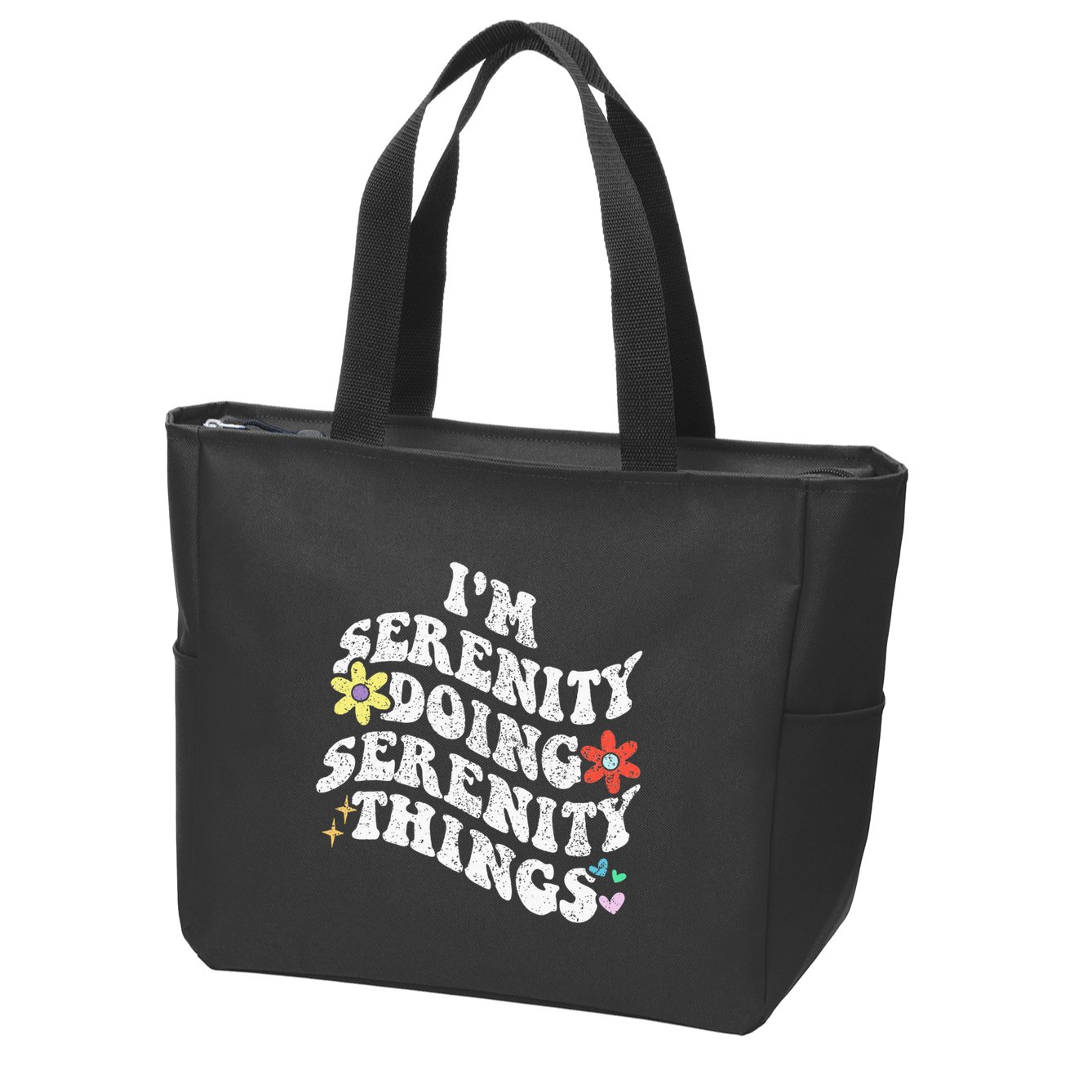 Retro Groovy Im Serenity Doing Serenity Things Funny Zip Tote Bag