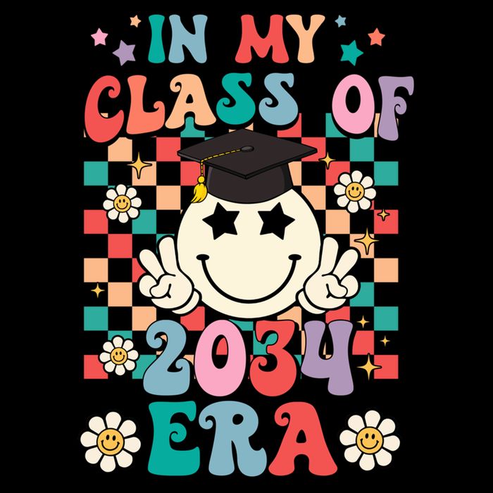 Retro Groovy In My Class Of 2034 Era Class Of 2034 Graduate Cool Gift Daily Commute Backpack
