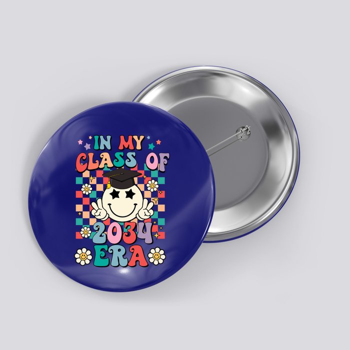 Retro Groovy In My Class Of 2034 Era Class Of 2034 Graduate Cool Gift Button