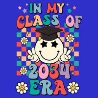Retro Groovy In My Class Of 2034 Era Class Of 2034 Graduate Cool Gift Button