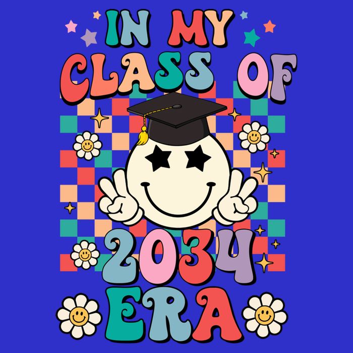 Retro Groovy In My Class Of 2034 Era Class Of 2034 Graduate Cool Gift Button