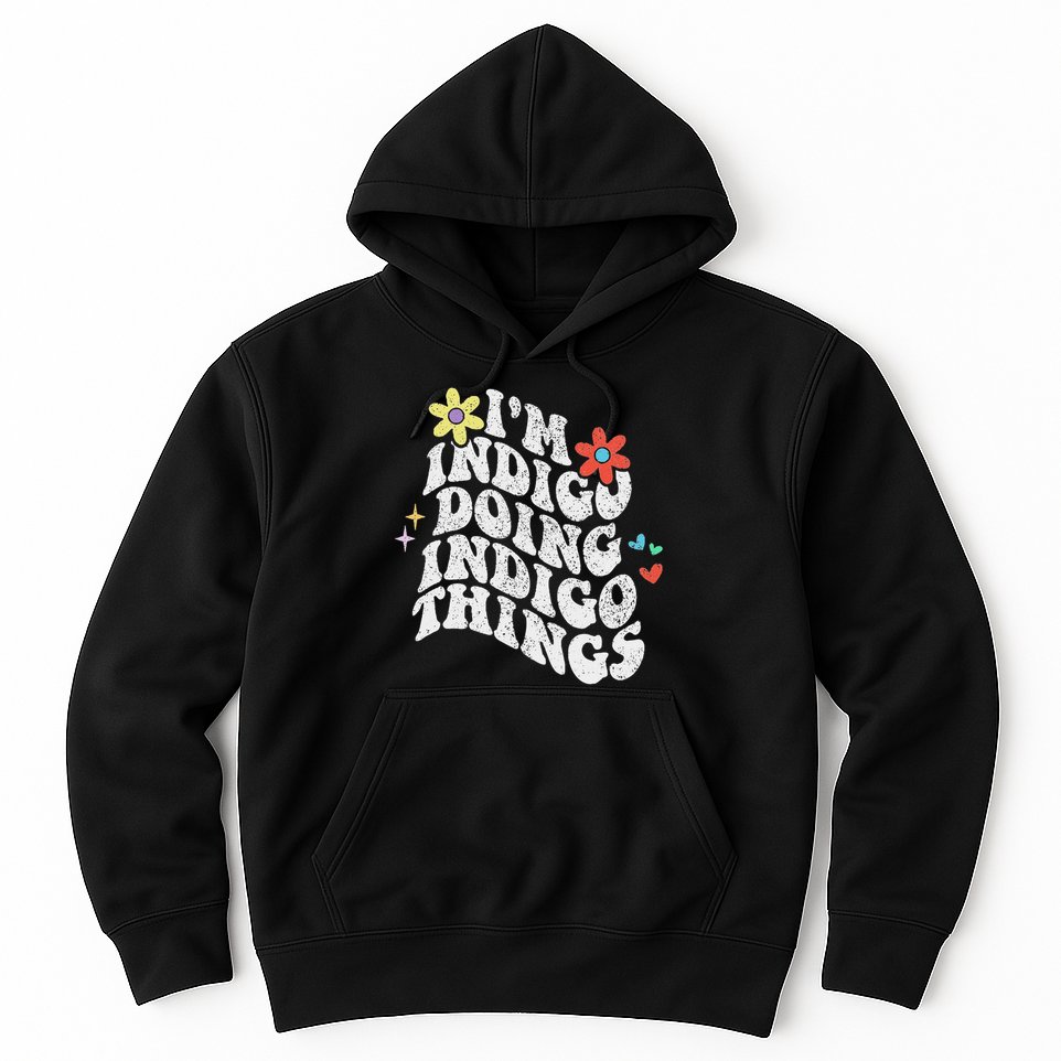 Retro Groovy Im Indigo Doing Indigo Things Funny Mothers Day Hoodie