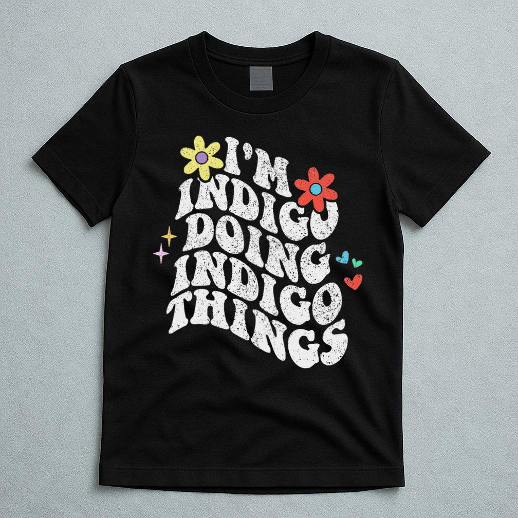 Retro Groovy Im Indigo Doing Indigo Things Funny Mothers Day T-Shirt