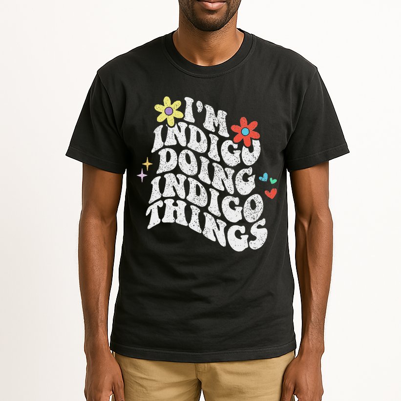 Retro Groovy Im Indigo Doing Indigo Things Funny Mothers Day Tall T-Shirt