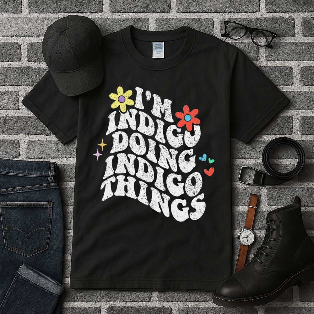Retro Groovy Im Indigo Doing Indigo Things Funny Mothers Day Tall T-Shirt
