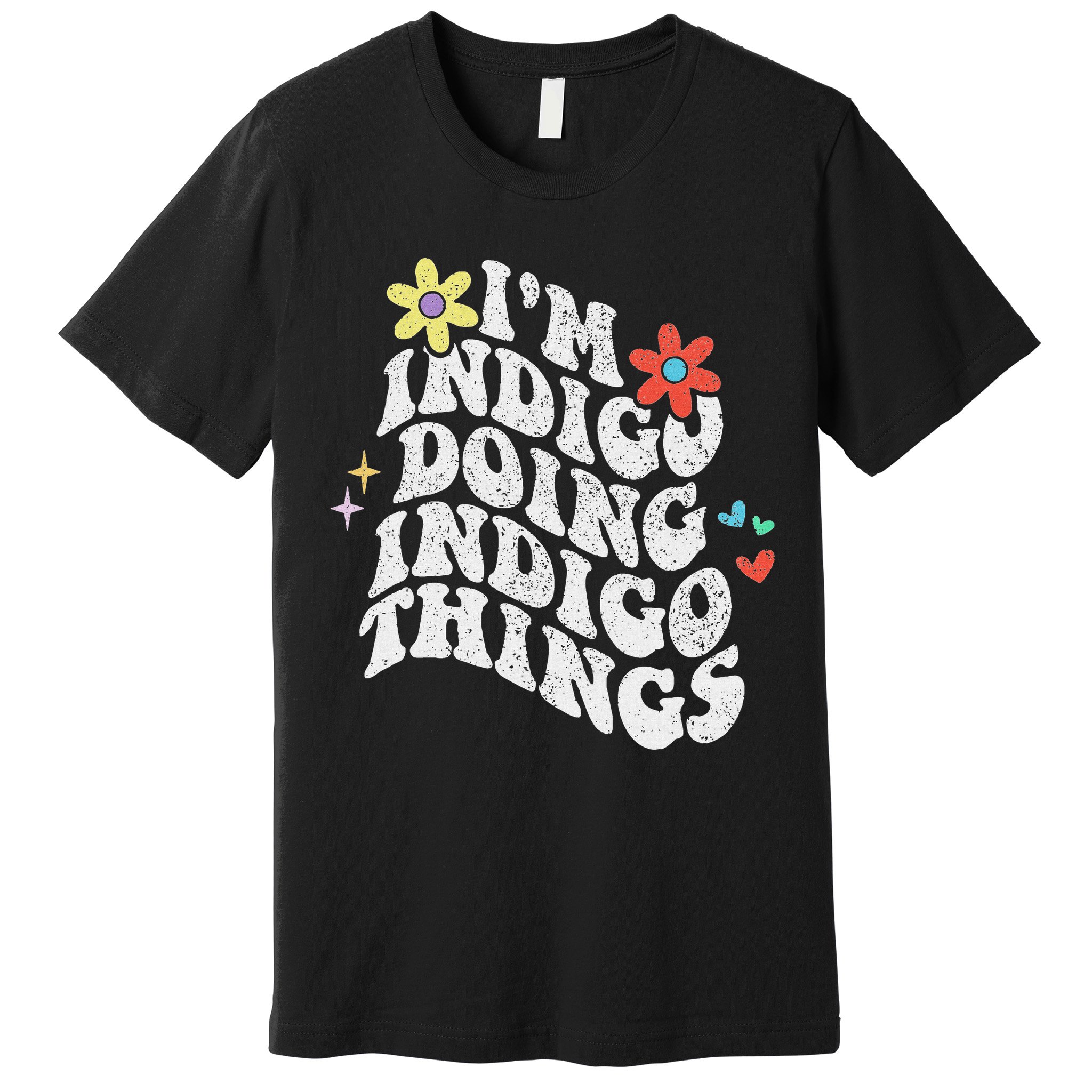 Retro Groovy Im Indigo Doing Indigo Things Funny Mothers Day Premium T-Shirt