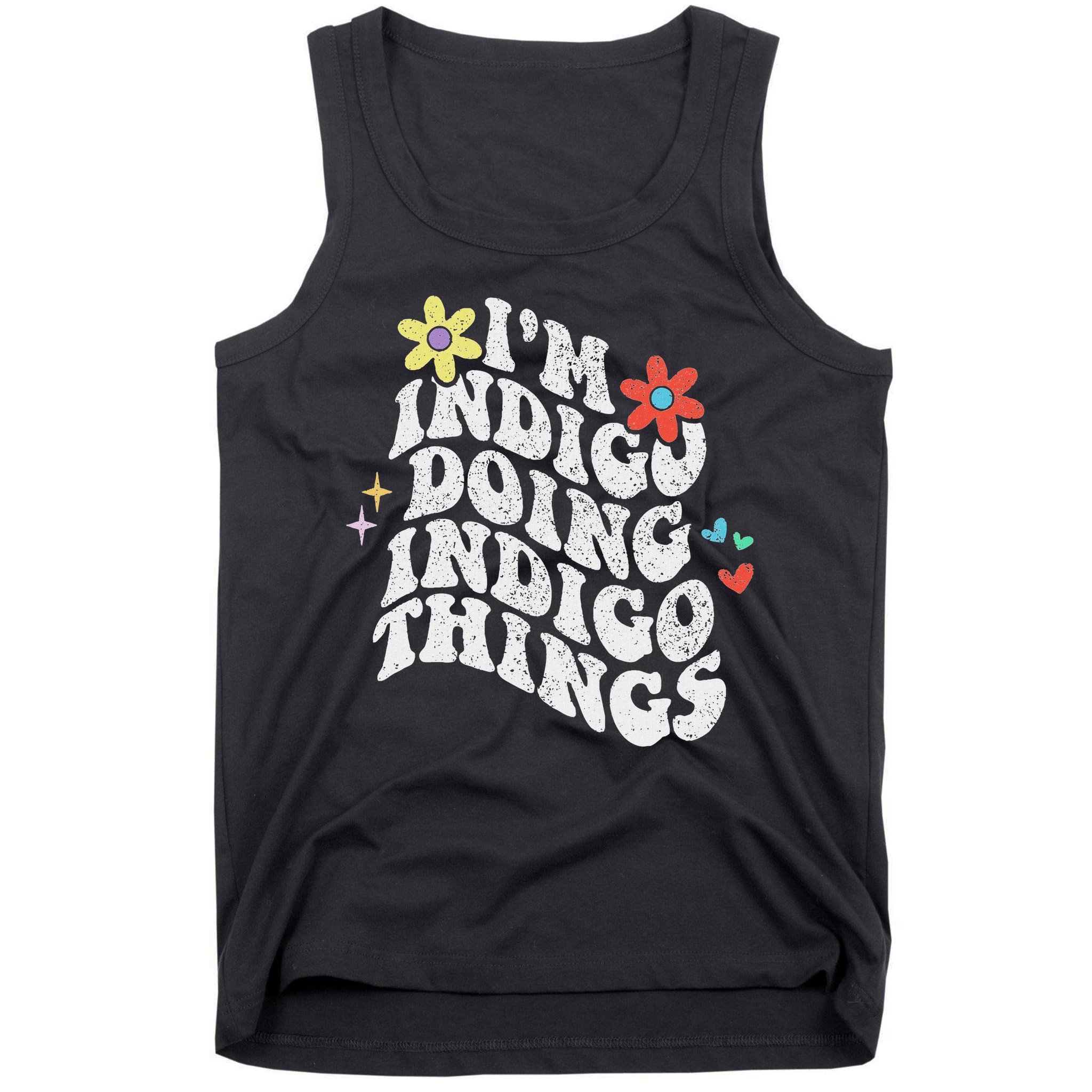 Retro Groovy Im Indigo Doing Indigo Things Funny Mothers Day Tank Top