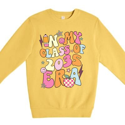 Retro Groovy In My Class Of 2035 Era Class Of 2035 Graduate Cool Gift Premium Crewneck Sweatshirt