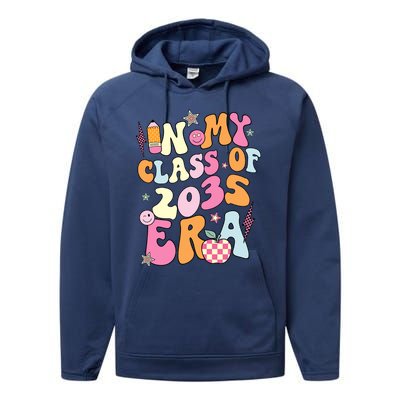 Retro Groovy In My Class Of 2035 Era Class Of 2035 Graduate Cool Gift Performance Fleece Hoodie