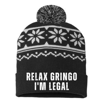 Relax Gringo Im Legal Funny Immigration USA-Made Snowflake Beanie