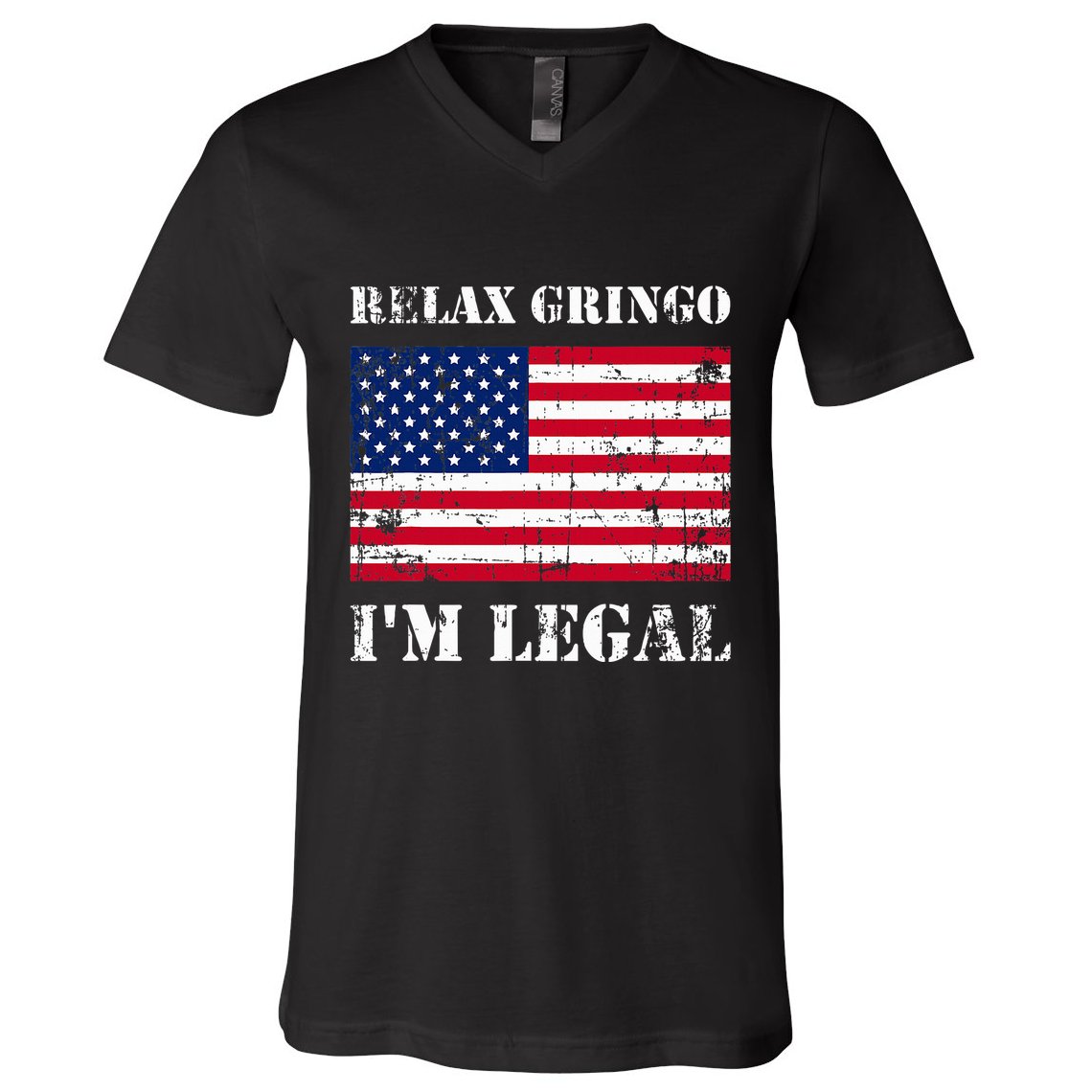 Relax Gringo Im Legal New Citizen Immigration Gift V-Neck T-Shirt