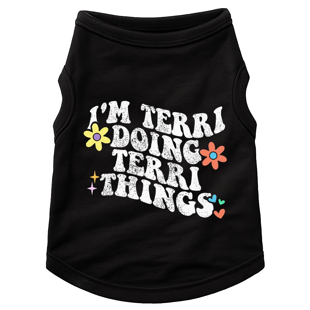 Retro Groovy Im Terri Doing Terri Things Funny MotherS Day Doggie Tank