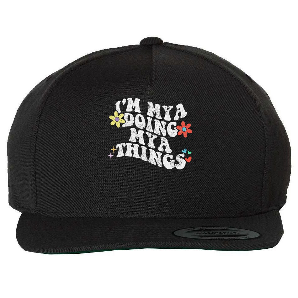 Retro Groovy Im Mya Doing Mya Things Funny Mother's Day Wool Snapback Cap