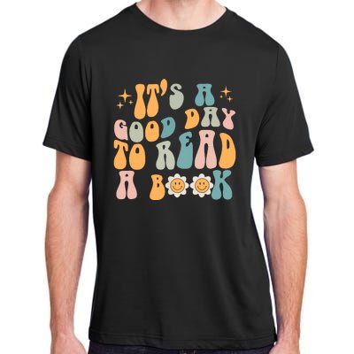 Retro Groovy Its A Good Day To Read A Book Adult ChromaSoft Performance T-Shirt