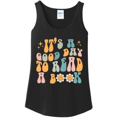 Retro Groovy Its A Good Day To Read A Book Ladies Essential Tank