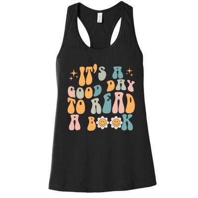 Retro Groovy Its A Good Day To Read A Book Women's Racerback Tank