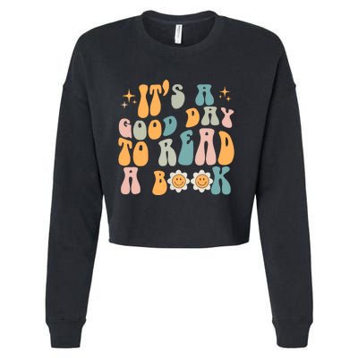 Retro Groovy Its A Good Day To Read A Book Cropped Pullover Crew