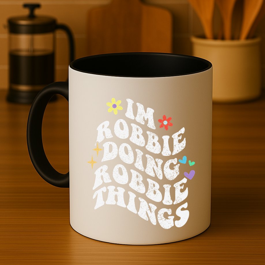Retro Groovy Im Robbie Doing Robbie Things Funny MotherS Mug