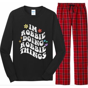 Retro Groovy Im Robbie Doing Robbie Things Funny MotherS Long Sleeve Pajama Set