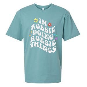 Retro Groovy Im Robbie Doing Robbie Things Funny MotherS Sueded Cloud Jersey T-Shirt