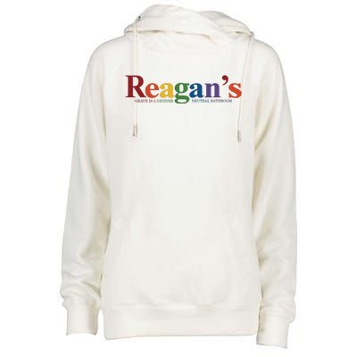 Reagans Grave Is A Gender Neutral Bathroom Pride Womens Funnel Neck Pullover Hood