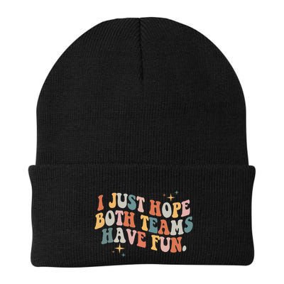 Retro Groovy I Just Hope Both Teams Have Fun Funny Saying Beanie