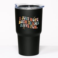 Retro Groovy I Just Hope Both Teams Have Fun Funny Saying Tumbler