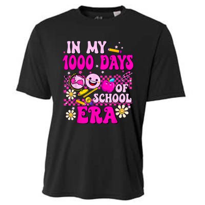 Retro Groovy In My 1000 Days Of School Era 1000 Days Smarter Cooling Performance Crew T-Shirt