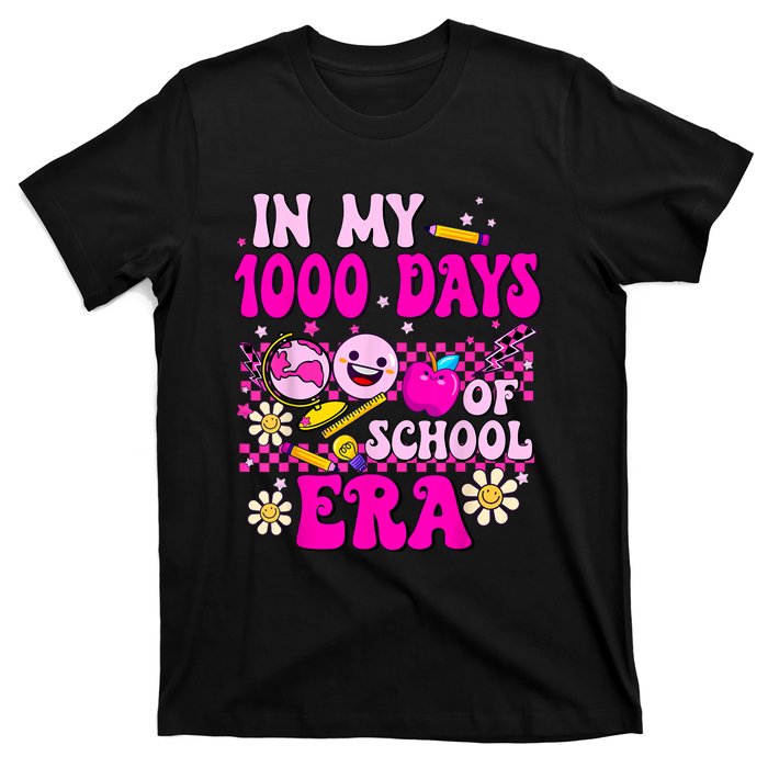 Retro Groovy In My 1000 Days Of School Era 1000 Days Smarter T-Shirt