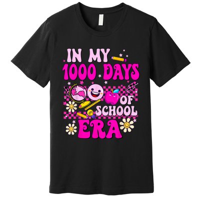 Retro Groovy In My 1000 Days Of School Era 1000 Days Smarter Premium T-Shirt