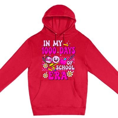 Retro Groovy In My 1000 Days Of School Era 1000 Days Smarter Premium Pullover Hoodie