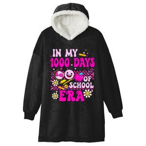 Retro Groovy In My 1000 Days Of School Era 1000 Days Smarter Hooded Wearable Blanket