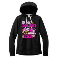 Retro Groovy In My 1000 Days Of School Era 1000 Days Smarter Women's Fleece Hoodie