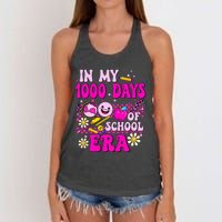 Retro Groovy In My 1000 Days Of School Era 1000 Days Smarter Women's Knotted Racerback Tank