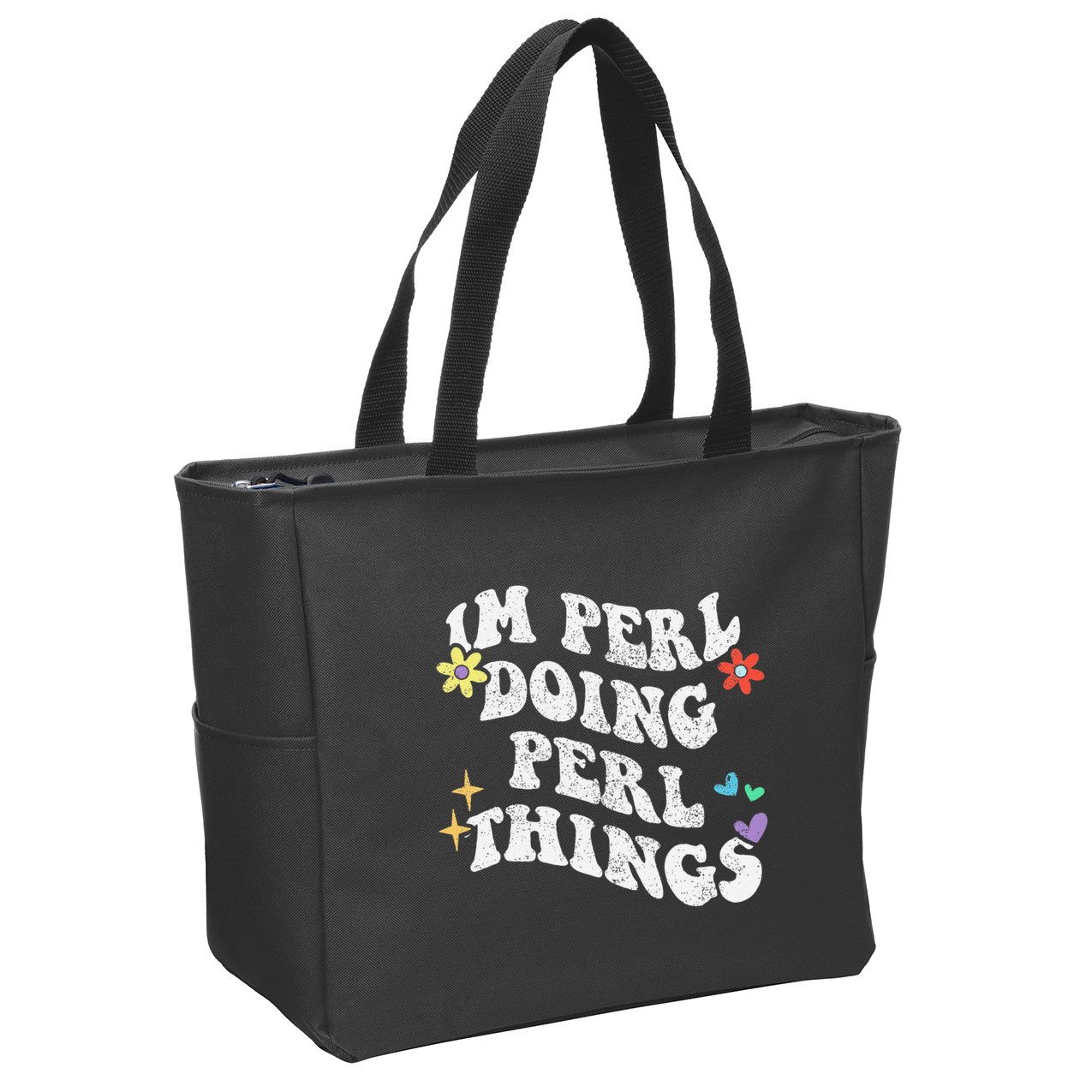Retro Groovy Im Perl Doing Perl Things Funny MotherS Day Zip Tote Bag