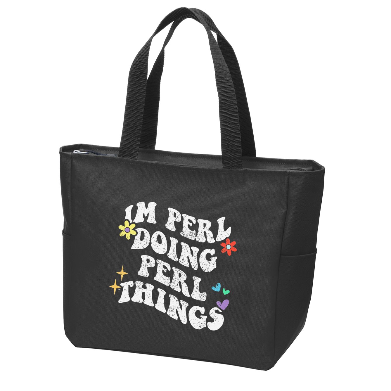 Retro Groovy Im Perl Doing Perl Things Funny MotherS Day Zip Tote Bag