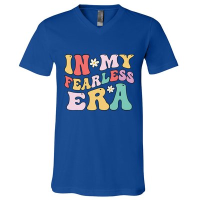 Retro Groovy In My Fearless Era Vintage V-Neck T-Shirt
