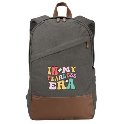 Retro Groovy In My Fearless Era Vintage Cotton Canvas Backpack
