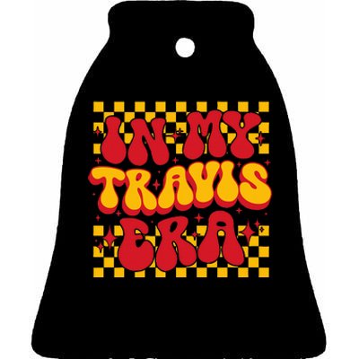 Retro Groovy In My Travis Era Ceramic Bell Ornament