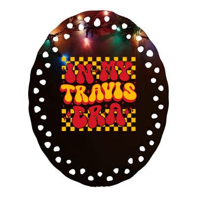 Retro Groovy In My Travis Era Ceramic Oval Ornament