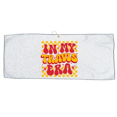 Retro Groovy In My Travis Era Large Microfiber Waffle Golf Towel