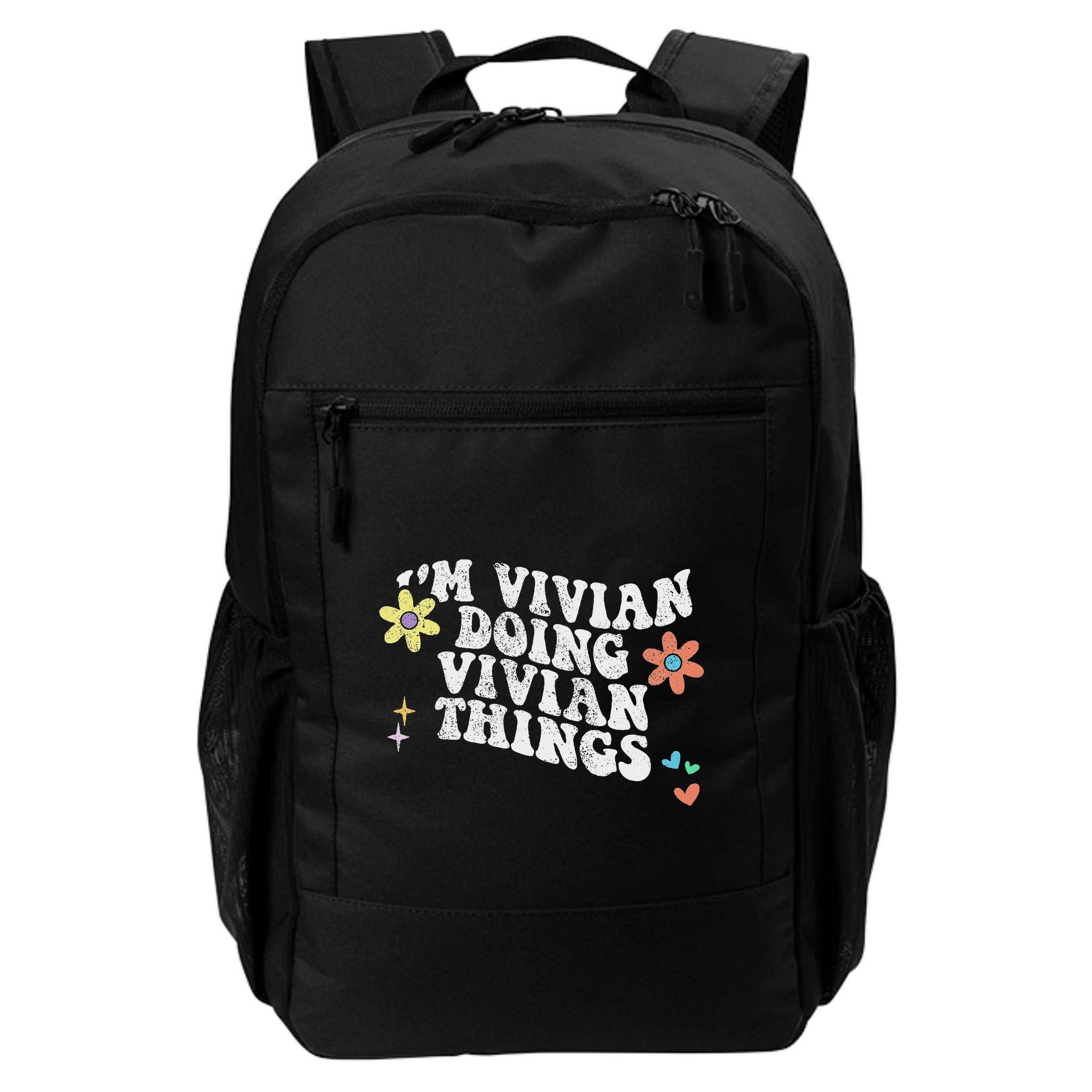 Retro Groovy Im Vivian Doing Vivian Things Funny Mothers Day Backpack