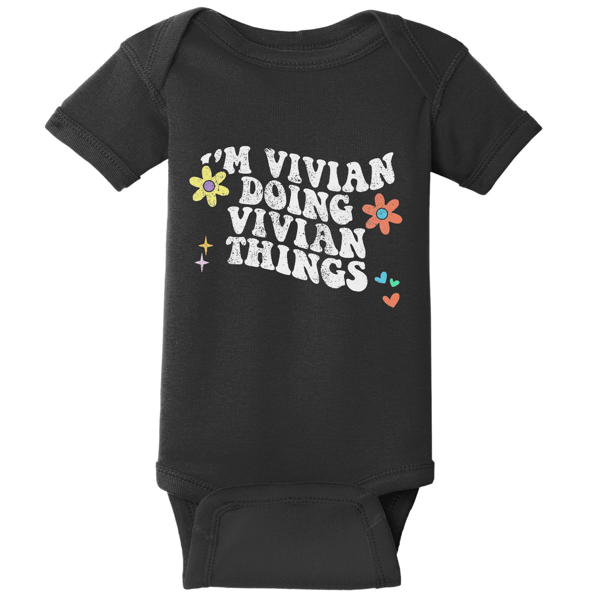 Retro Groovy Im Vivian Doing Vivian Things Funny Mothers Day Baby Bodysuit