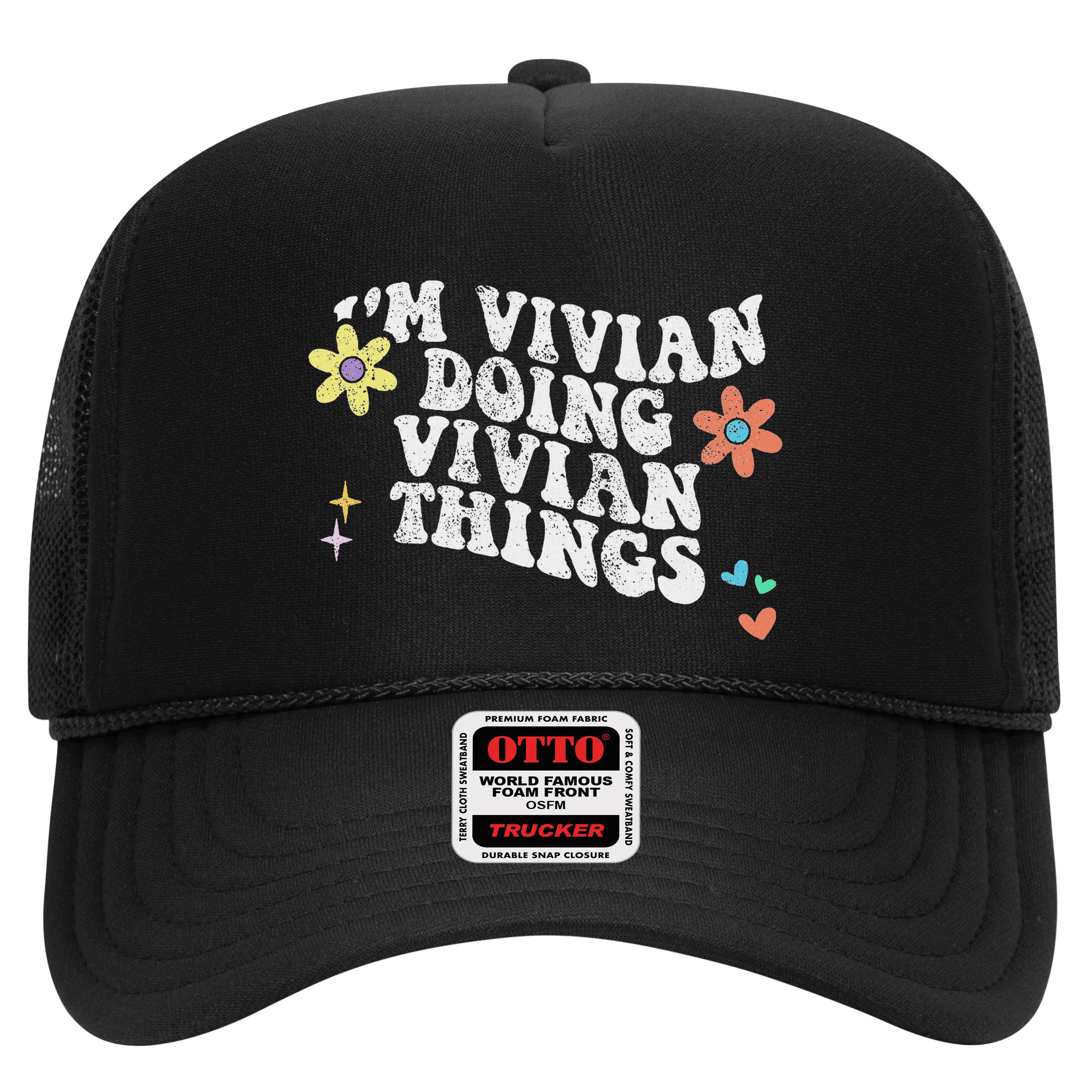 Retro Groovy Im Vivian Doing Vivian Things Funny Mothers Day Hat