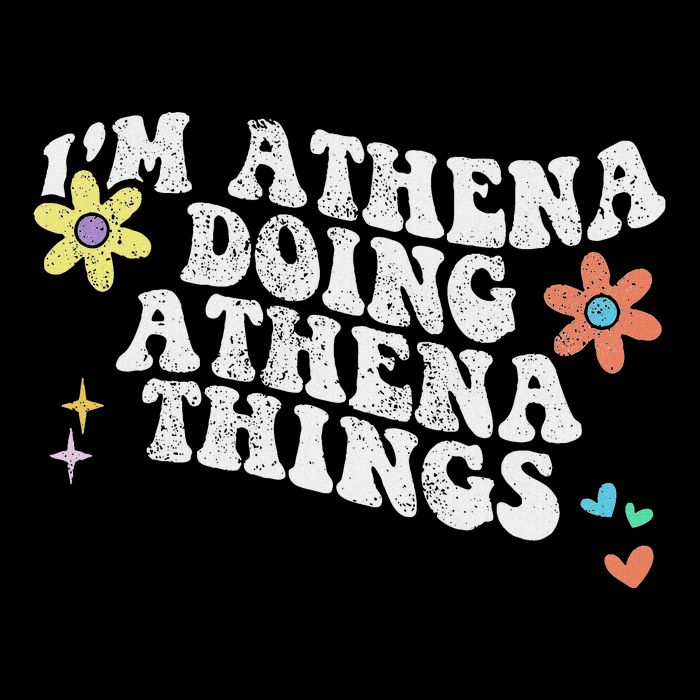 Retro Groovy Im Athena Doing Athena Things Funny Mothers Day T-Shirt